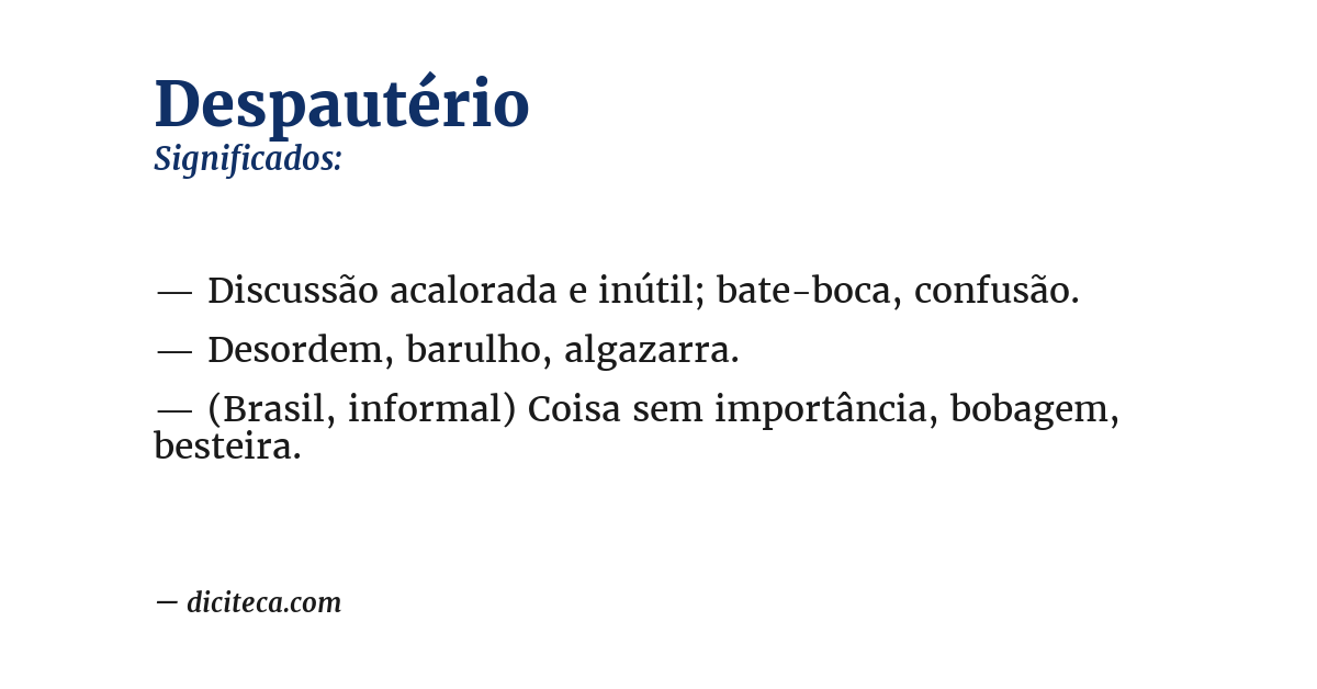 Significado de despautério
