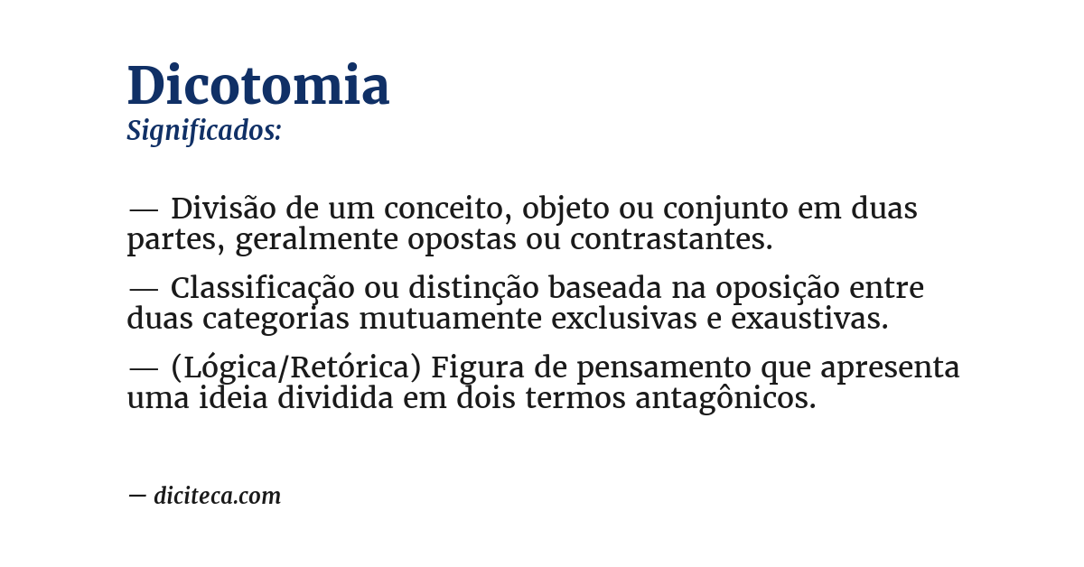 Significado de dicotomia