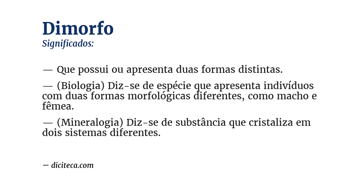 Significado de dimorfo