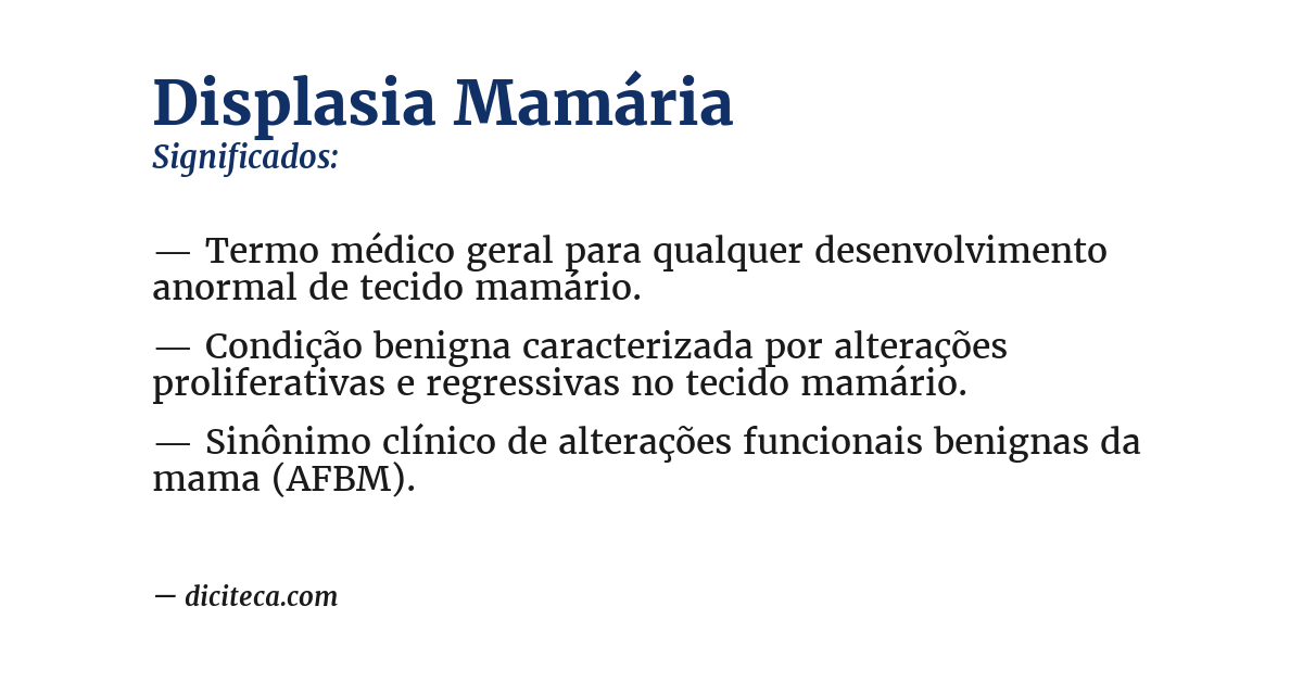 Significado de displasia mamária