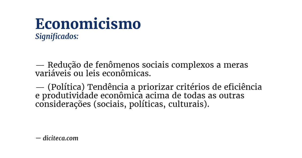 Significado de economicismo