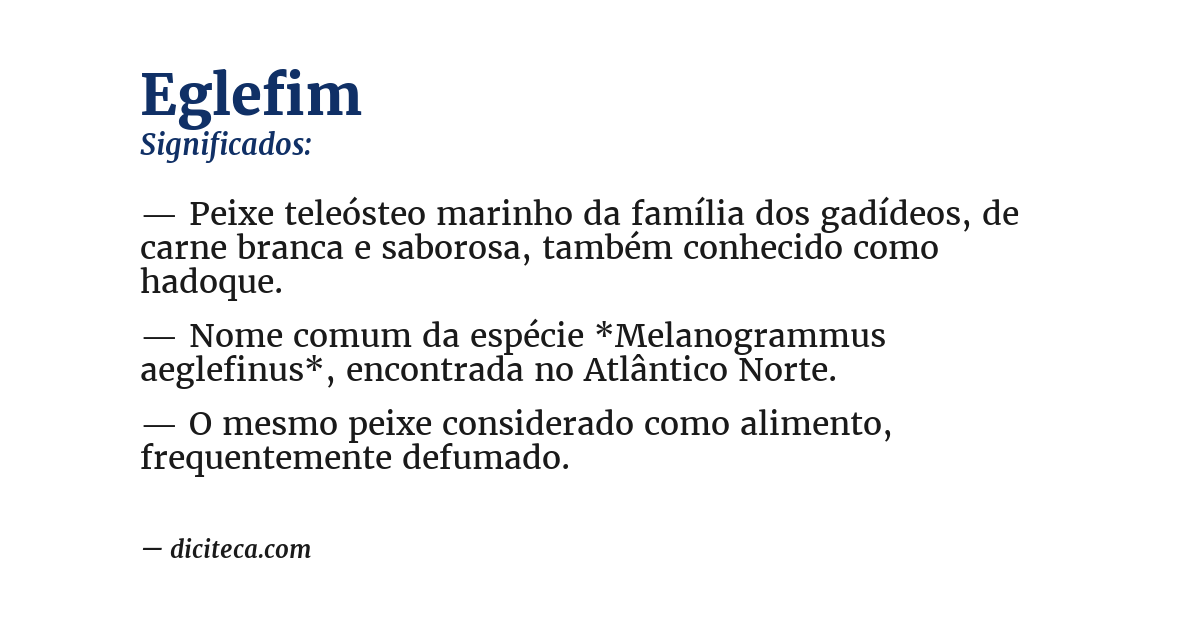 Significado de eglefim