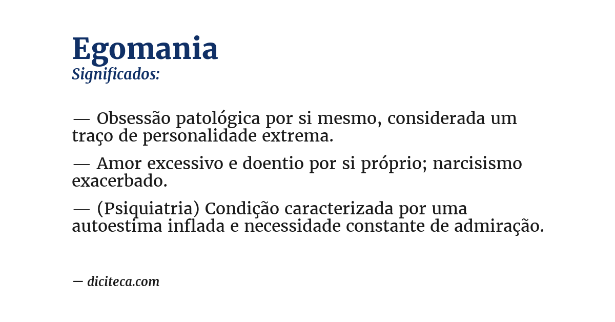 Significado de egomania