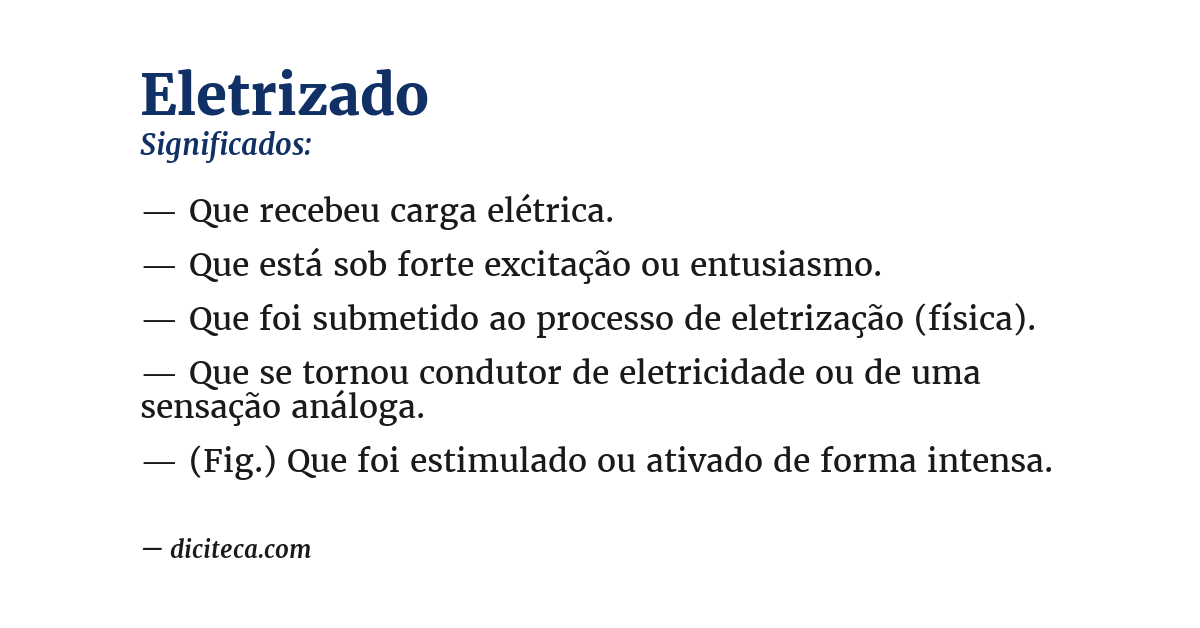 Significado de eletrizado