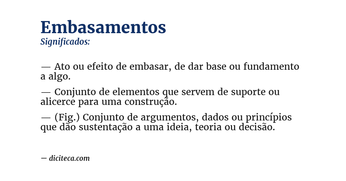 Significado de embasamentos