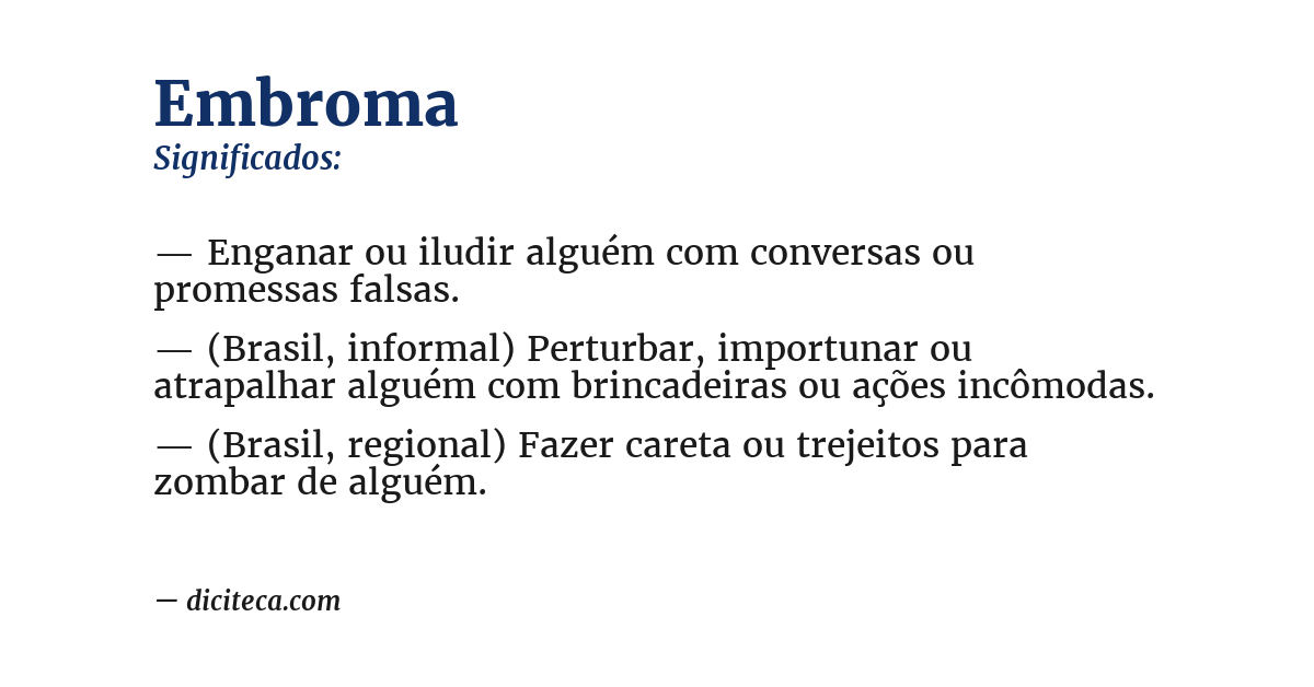 Significado de embroma