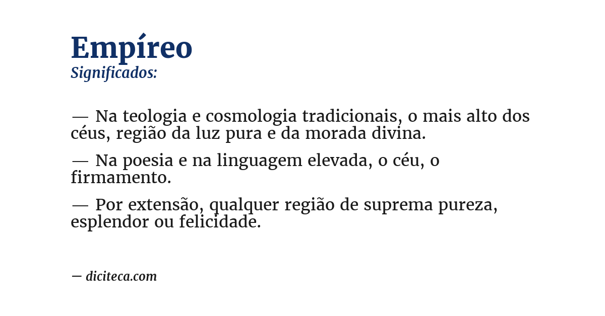 Significado de empíreo