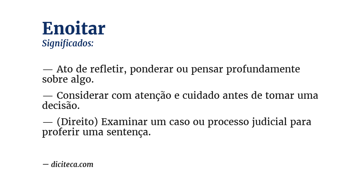 Significado de enoitar