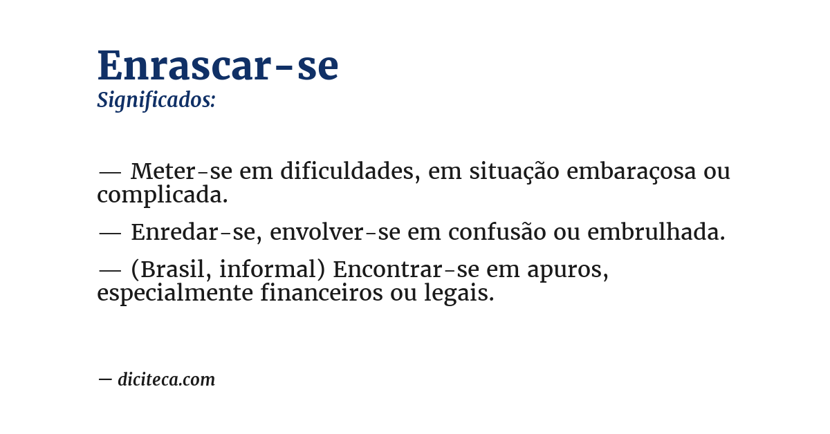 Significado de enrascar-se