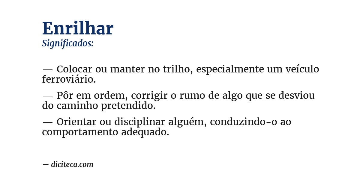 Significado de enrilhar