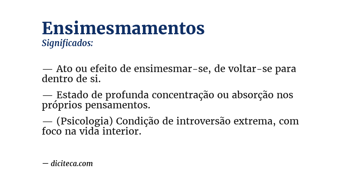 Significado de ensimesmamentos