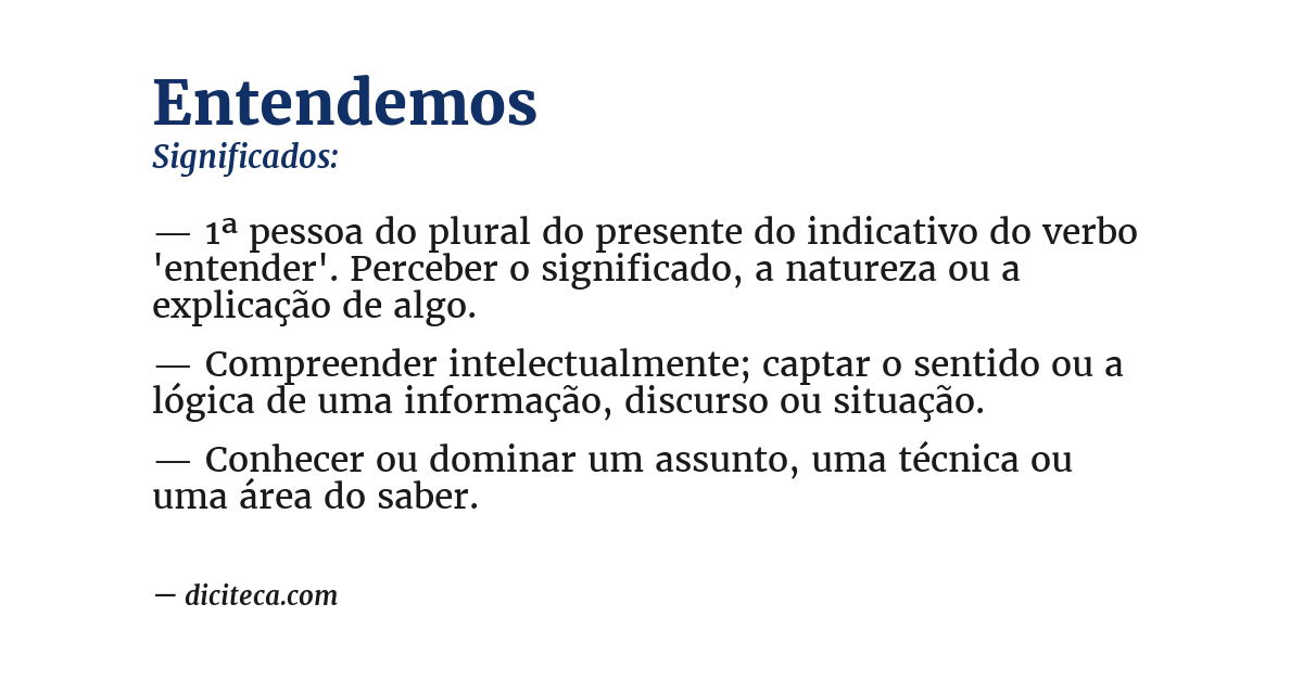Significado de entendemos