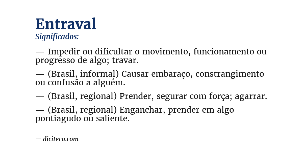 Significado de entraval