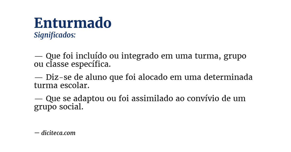Significado de enturmado