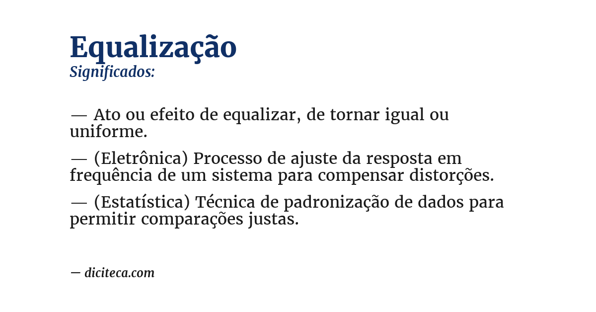 Significado de equalização