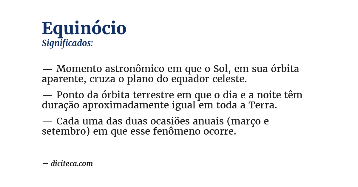 Significado de equinócio