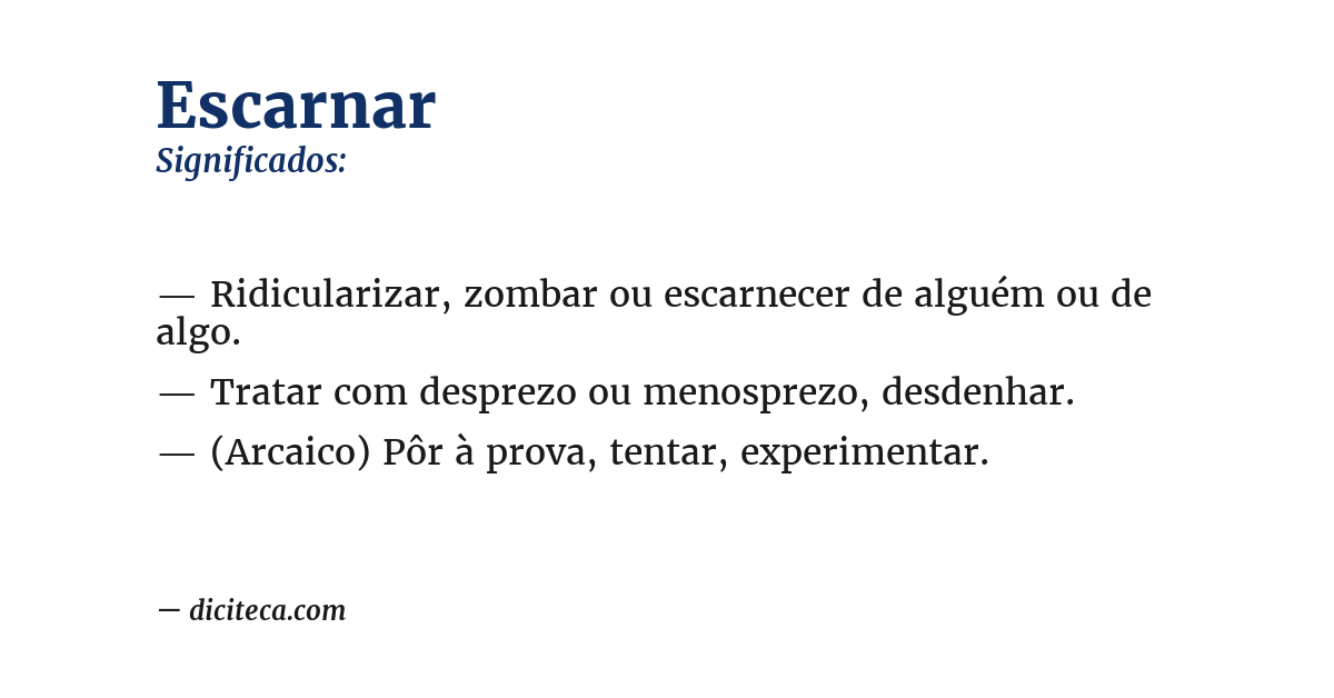 Significado de escarnar