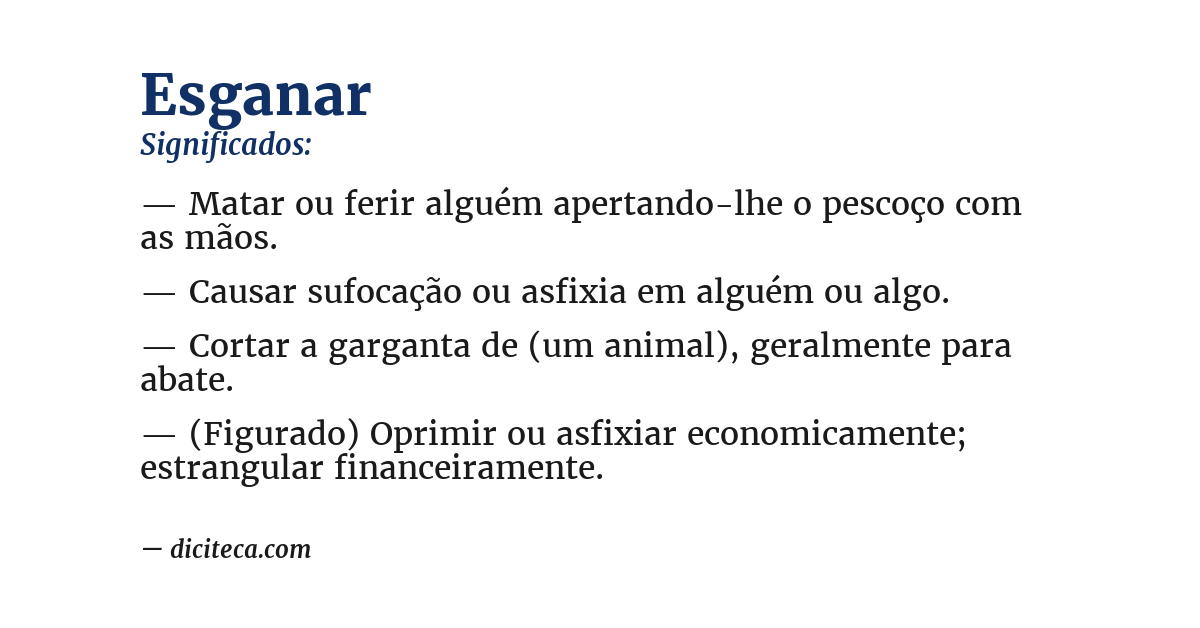 Significado de esganar