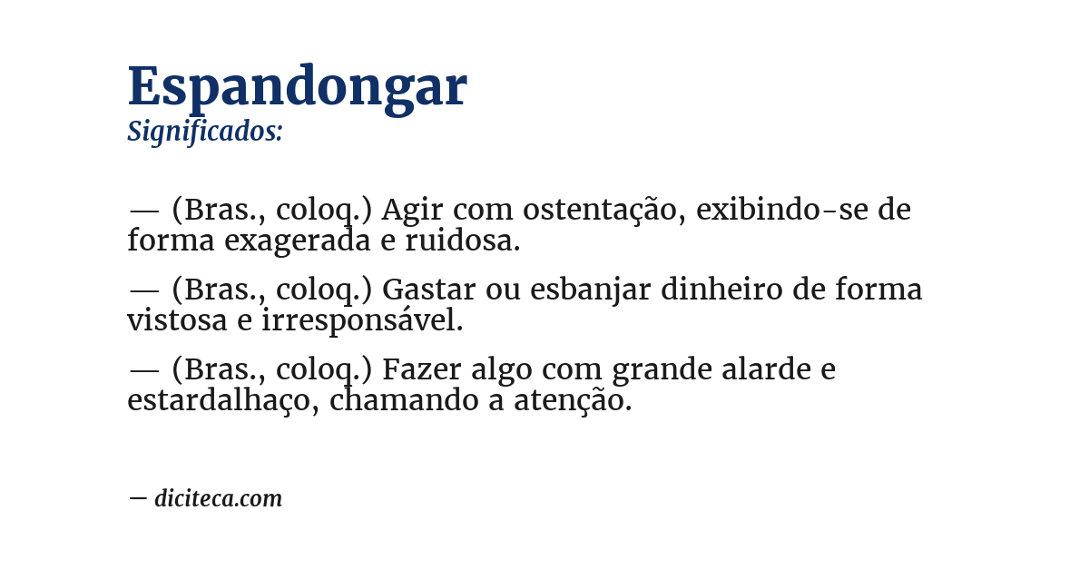 Significado de espandongar