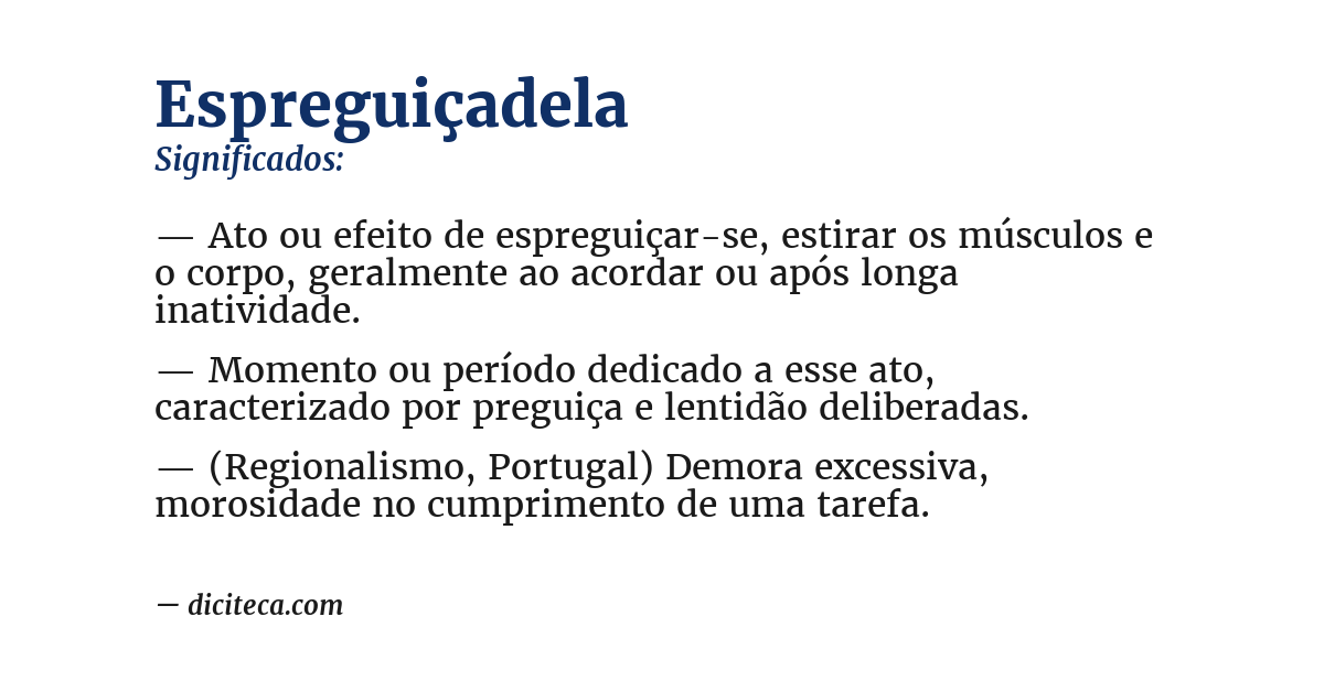 Significado de espreguiçadela
