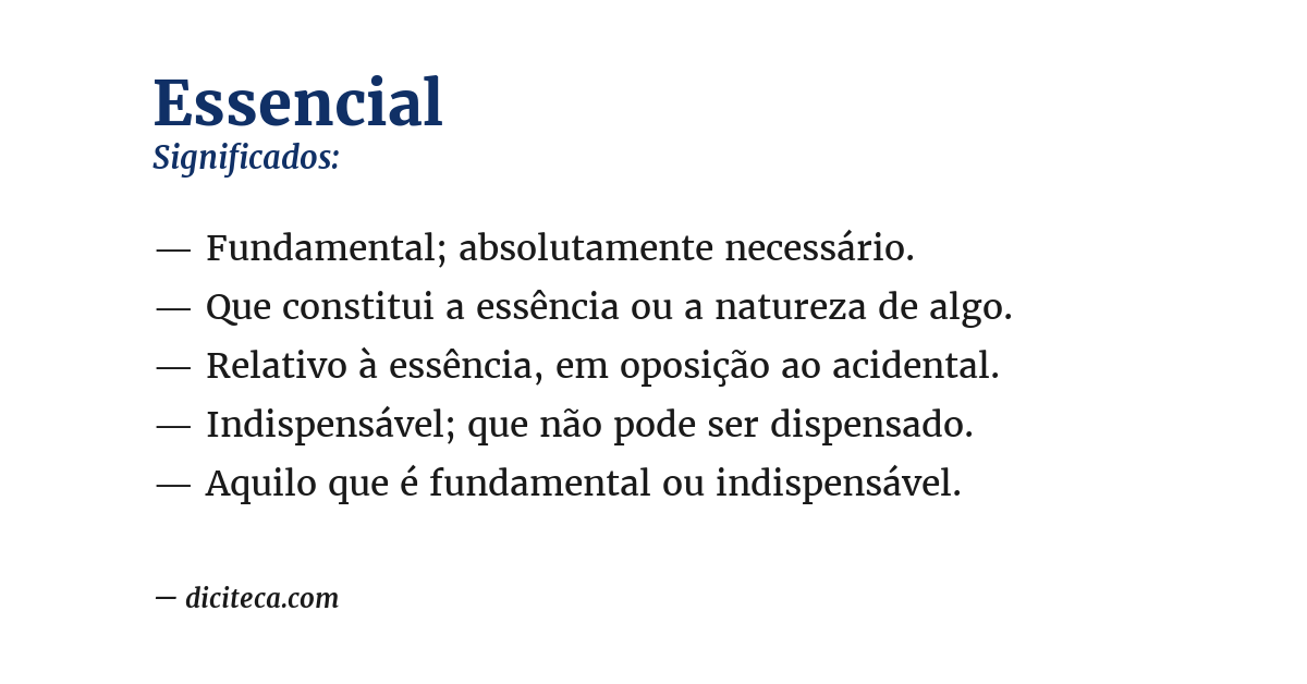 Significado de essencial