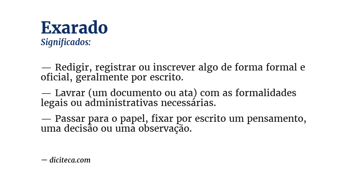 Significado de exarado