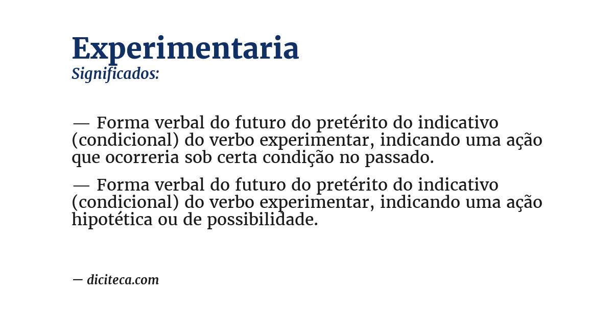 Significado de experimentaria