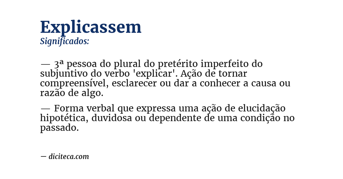 Significado de explicassem