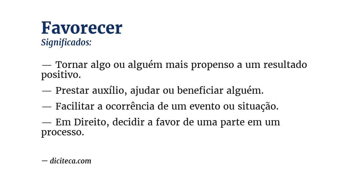 Significado de favorecer