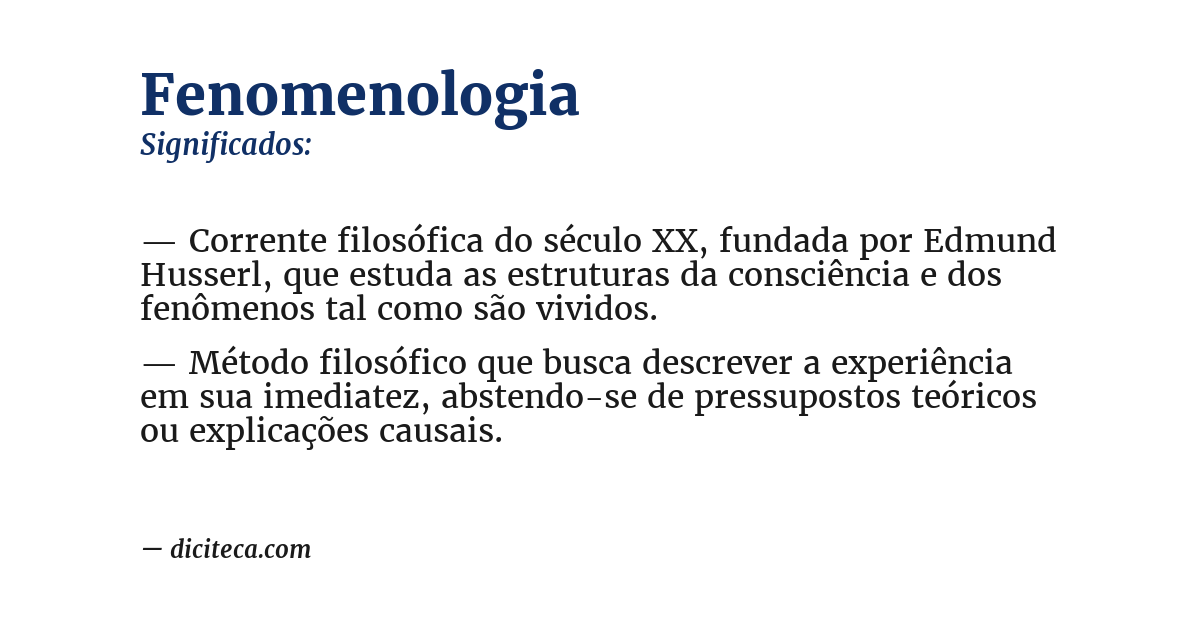 Significado de fenomenologia
