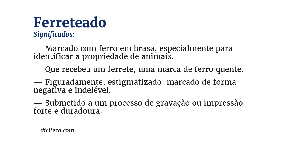 Significado de ferreteado