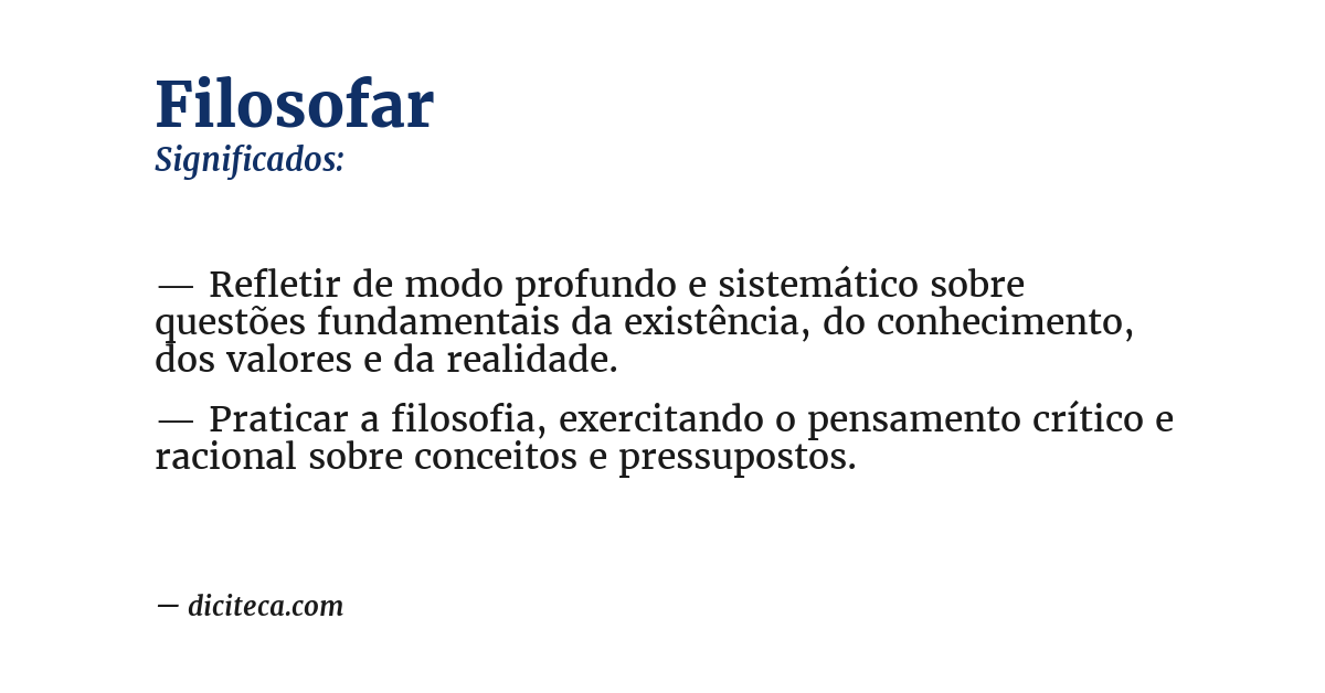 Significado de filosofar