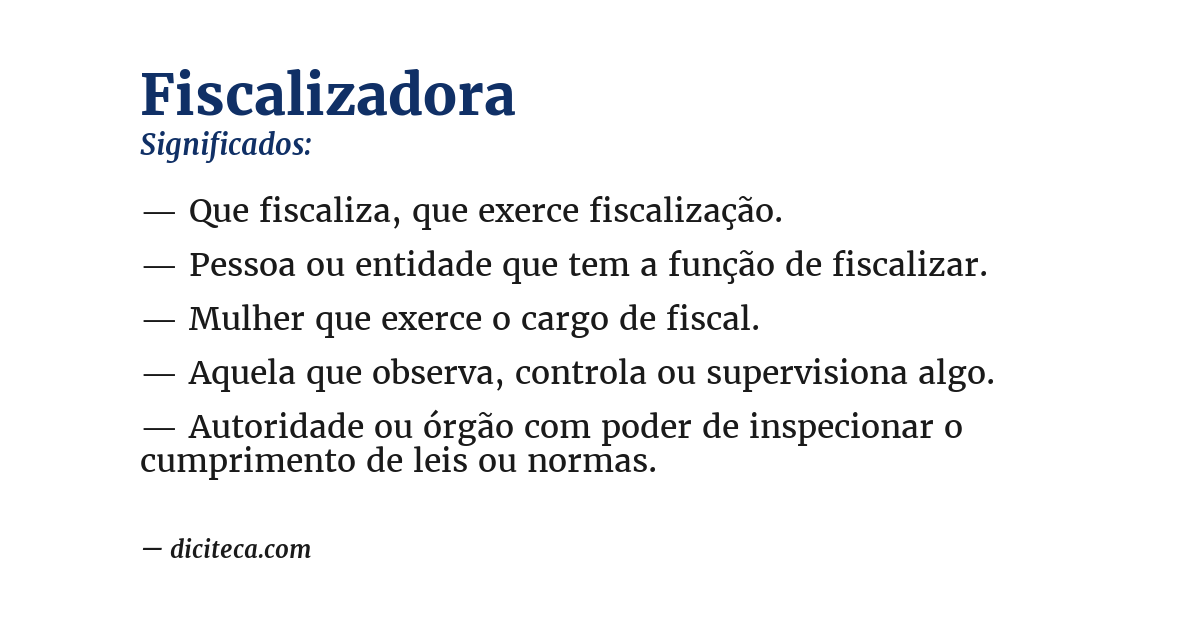 Significado de fiscalizadora