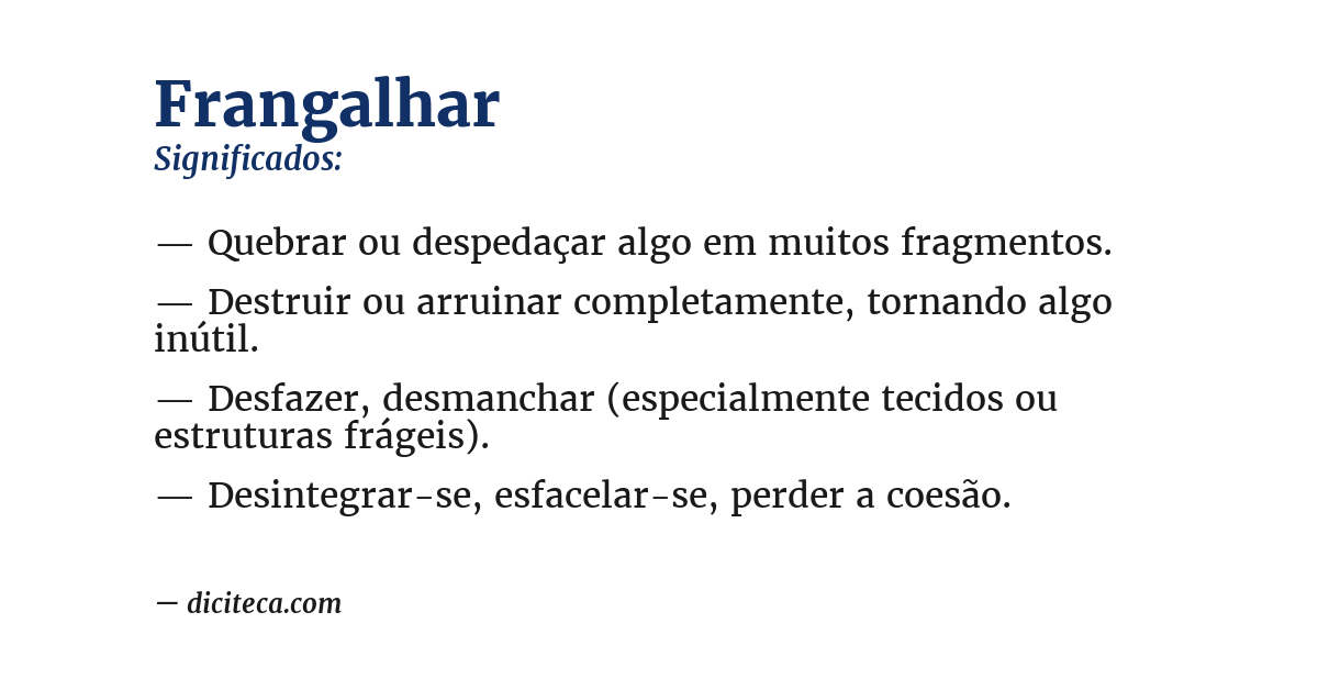 Significado de frangalhar