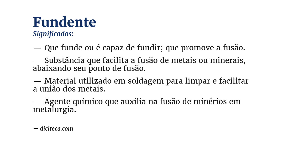 Significado de fundente