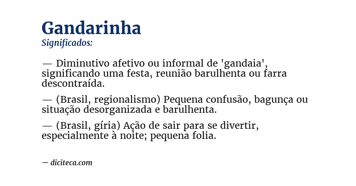 Significado de gandarinha
