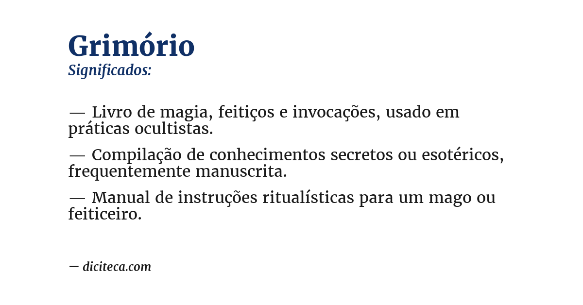 Significado de grimório