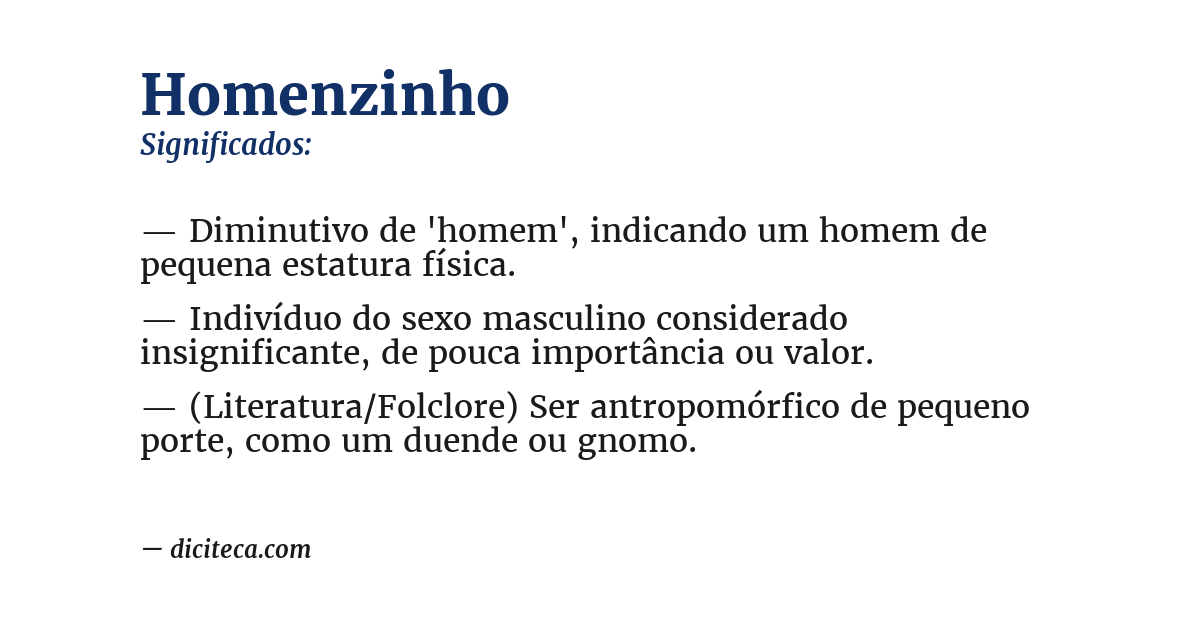 Significado de homenzinho
