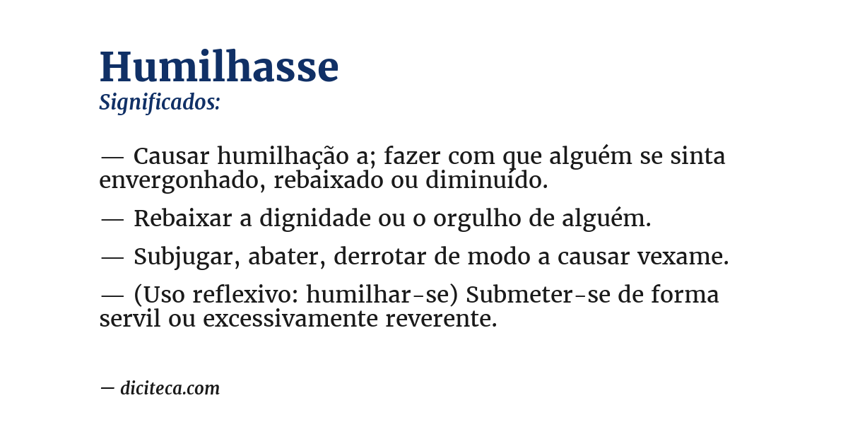 Significado de humilhasse