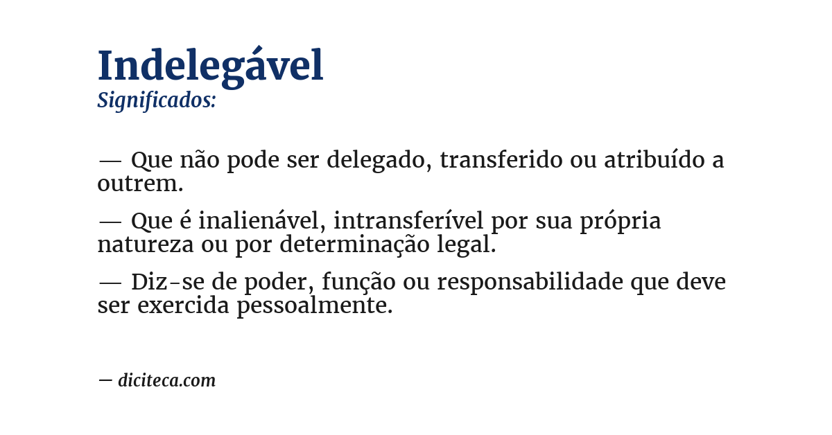Significado de indelegável