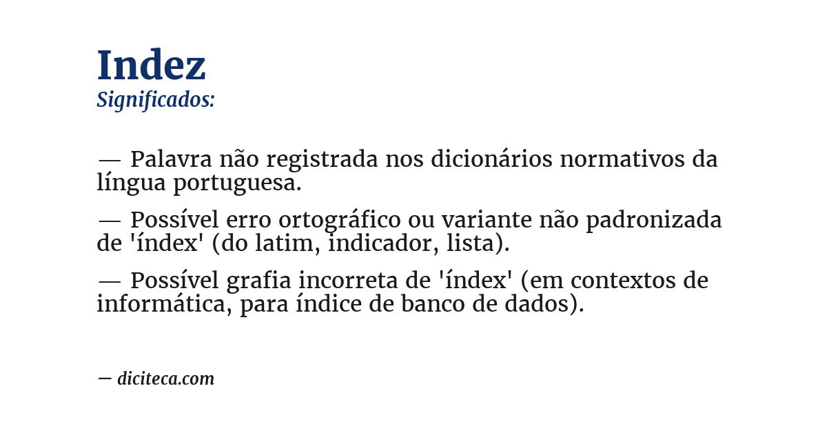 Significado de indez