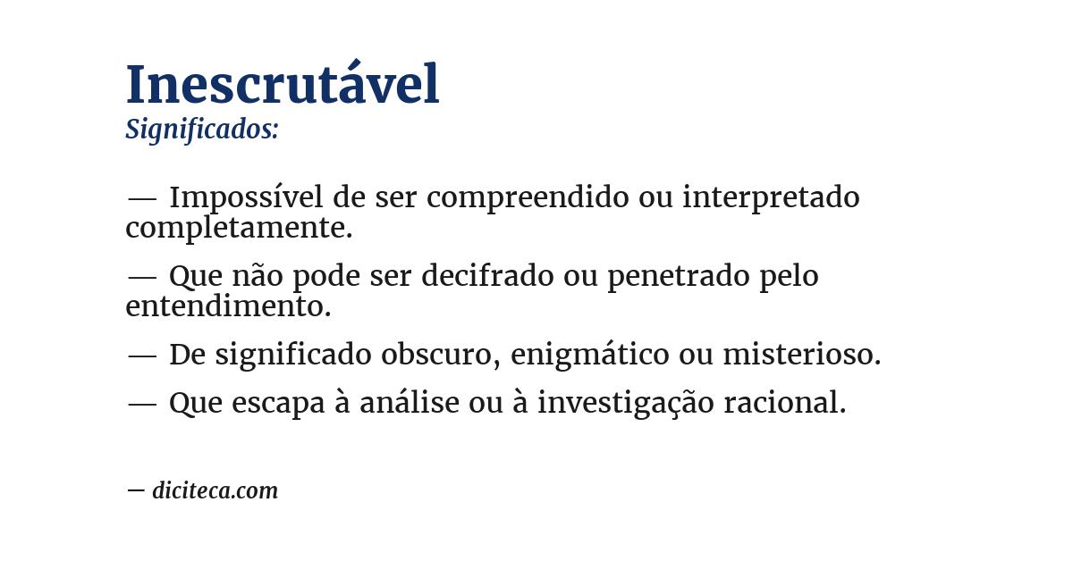 Significado de inescrutável