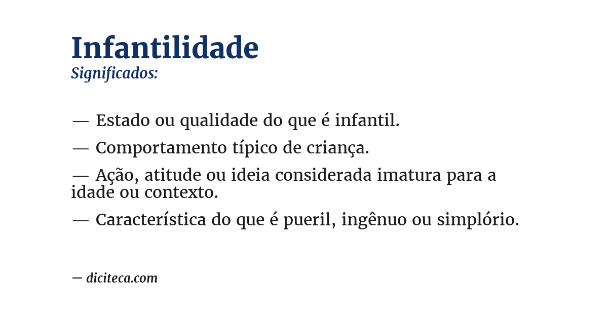 Significado de infantilidade