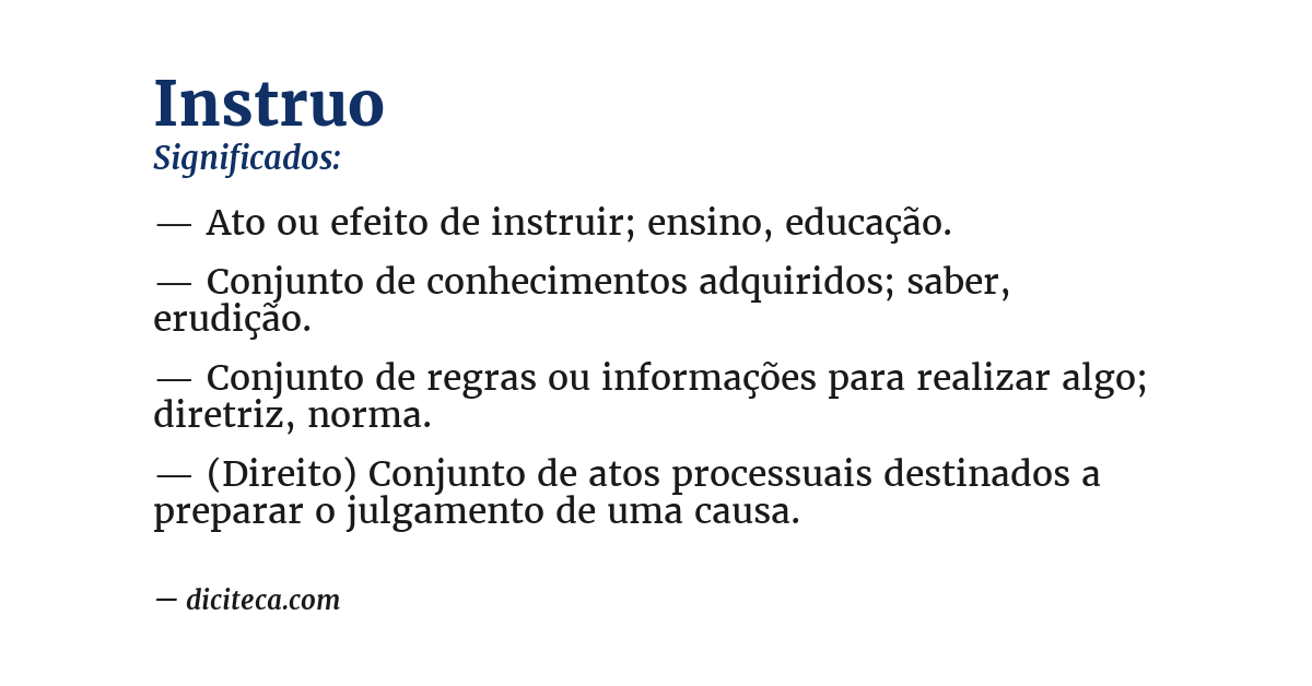 Significado de instruo