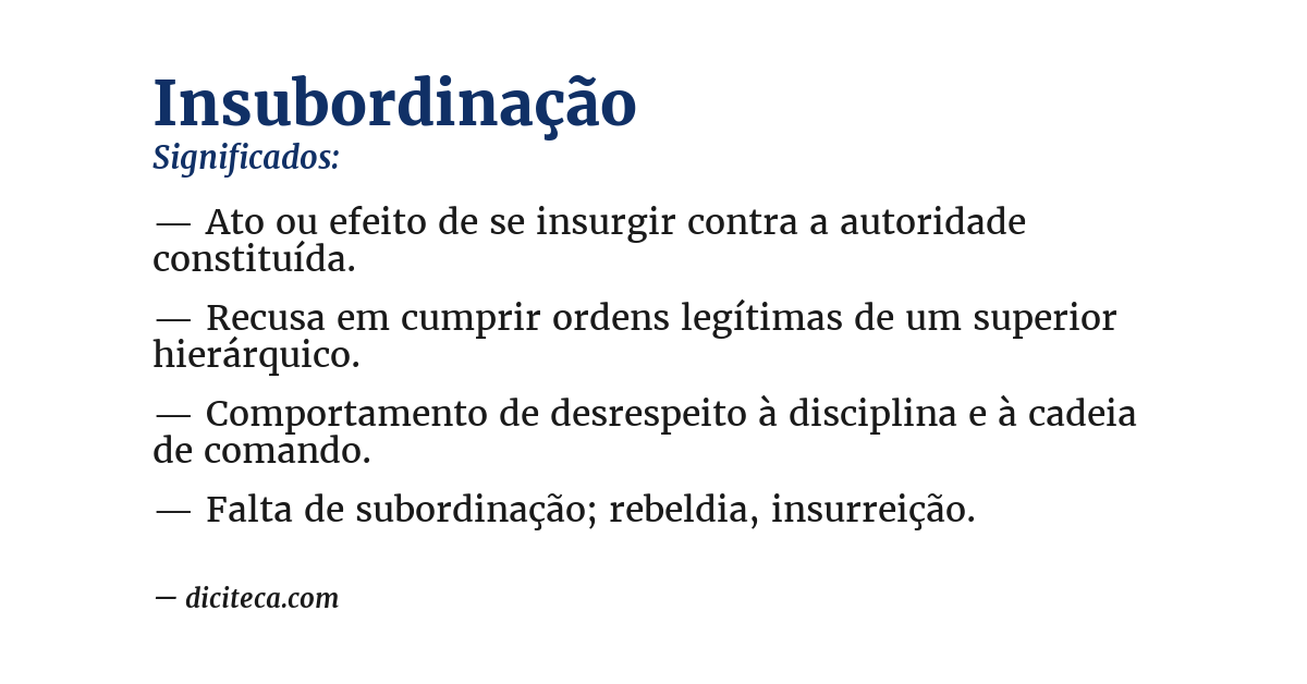 Significado de insubordinação