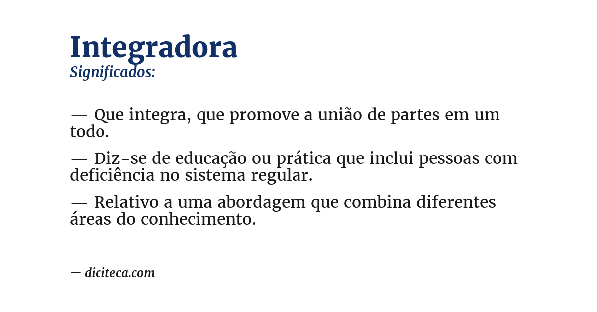 Significado de integradora