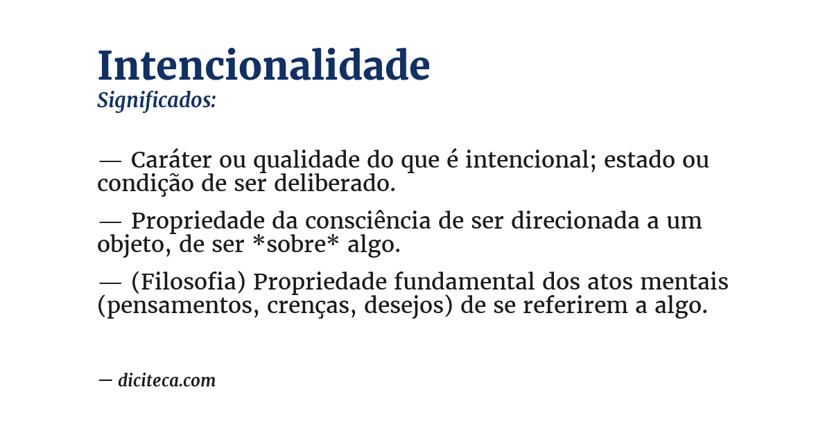 Significado de intencionalidade