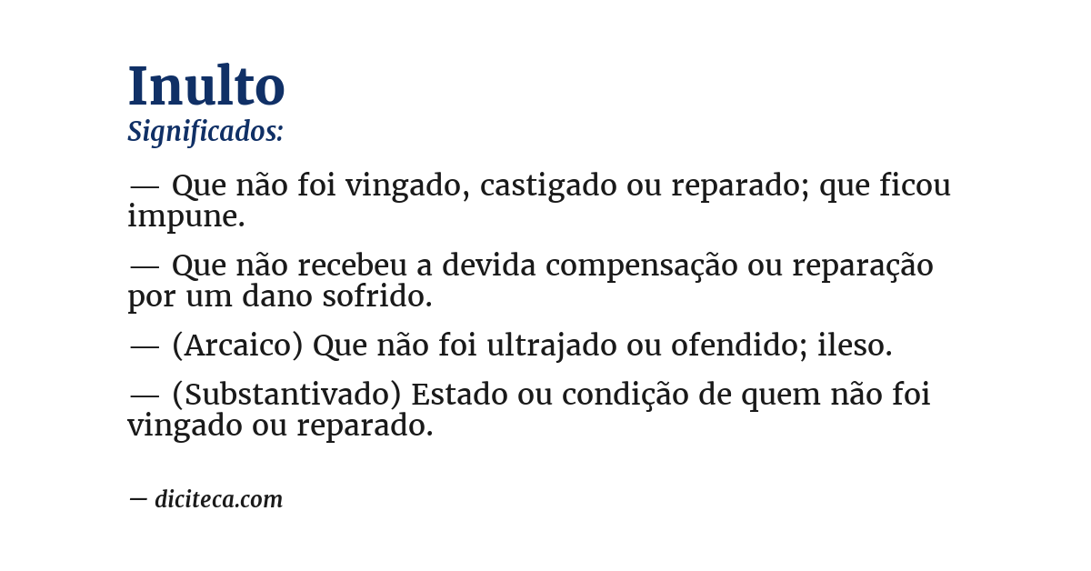 Significado de inulto