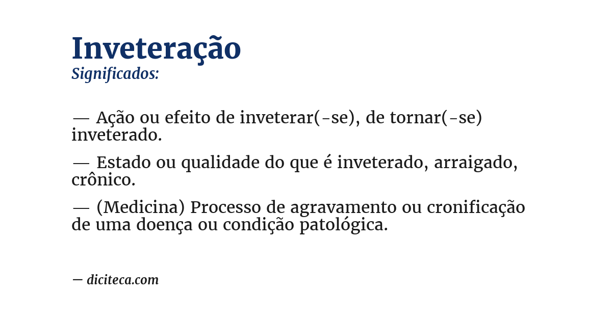 Significado de inveteração