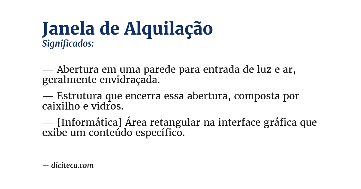 Significado de janela de alquilação